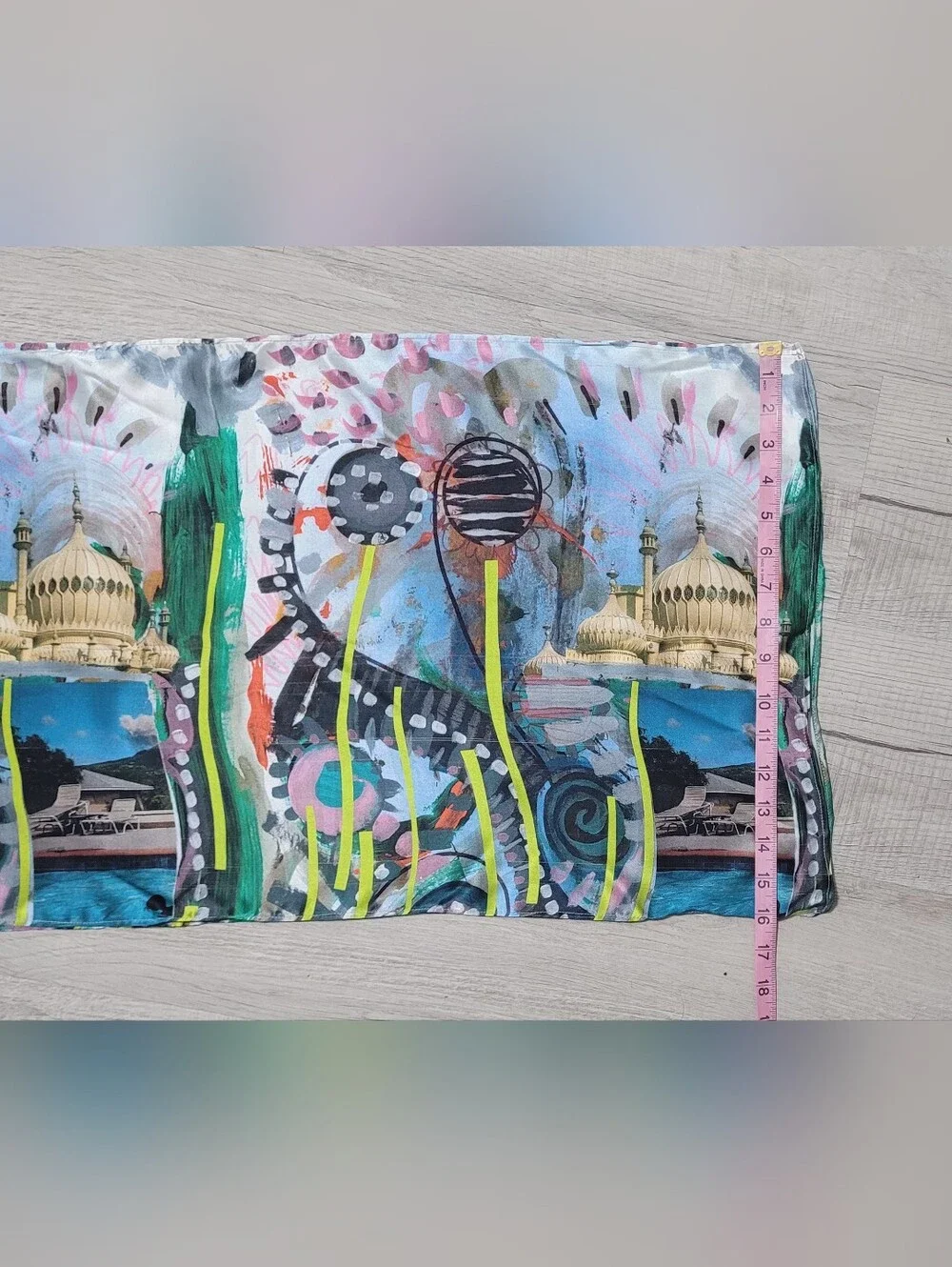 Michael Birch 100% Silk Scarf Brighton Royal Pavilion Print Made in UK OS